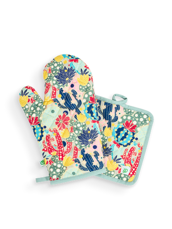 Juego alegre de cocina Flores de cactus