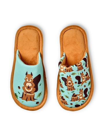Pantuflas infantiles alegres Ardilla en el bosque
