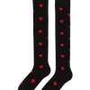 Calcetines alegres por encima de la rodilla Corazones rojos