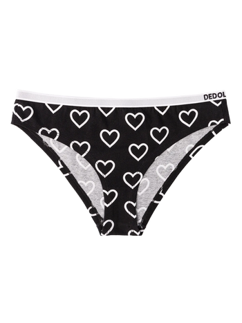 Bragas alegres para mujer Corazones en blanco y negro