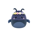 Squishmallows Tyrone el Escarabajo Pelotero Azul Marino con Corona de Flores, 20 cm