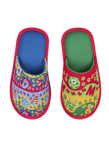 Pantuflas infantiles alegres Primeras letras