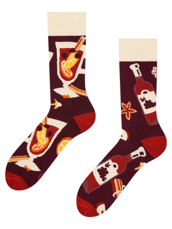 Calcetines de invierno alegres Vino caliente