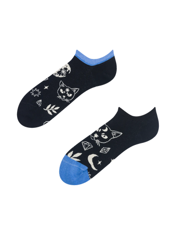 Calcetines sneakers alegres Gato y luna