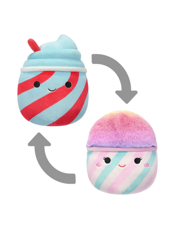 Squishmallows 2 en1 Tucker, el Granizado/Bevin, el Algodón de Azúcar, 13 cm