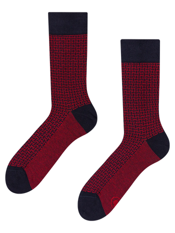 Calcetines estampados azul y rojo