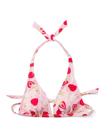 Top triangular alegre de bikini Fresas dulces