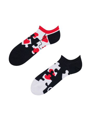 Calcetines sneakers alegres Rompecabezas de corazones