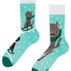 Calcetines de invierno alegres Gato y trineo