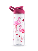 Botella de agua alegre Flamencos y corazones 700 ml