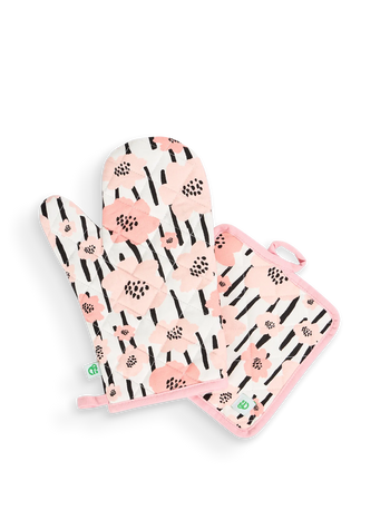 Juego alegre de cocina Flores rosas