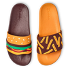 Chanclas alegres Hamburguesa y patatas fritas