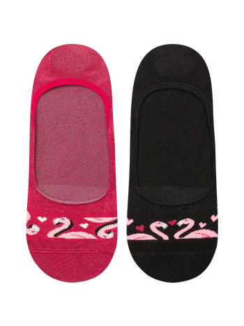 Calcetines invisibles alegres Flamencos y corazones