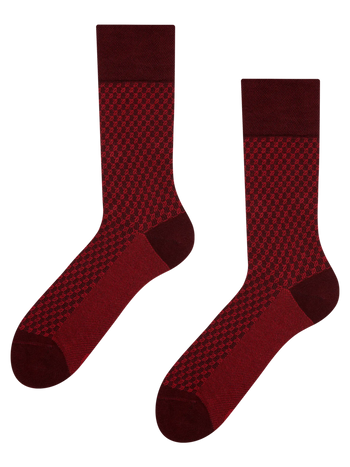 Calcetines estampados marrón y rojo