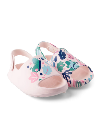 Zuecos infantiles alegres chunky Hojas y mariposas