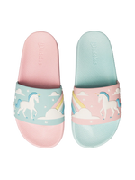 Chanclas infantiles alegres Unicornio y arco iris