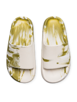 Chanclas con plataforma para mujer, verde marmolado