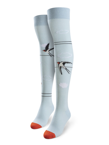 Calcetines alegres por encima de la rodilla Golondrinas