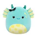 Squishmallows Dearest el Monstruo del Pantano Verde Azulado con la Barriga a topos y una Pinza de Murciélago, 20 cm