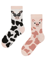 Calcetines infantiles alegres Vacas y cerditos