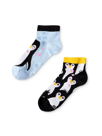 Calcetines tobilleros alegres para niños Pingüino invernal