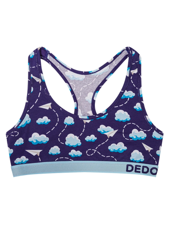 Bralette alegre para mujer Nubes y aviones de papel