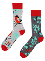 Calcetines de invierno alegres Pájaro rojo