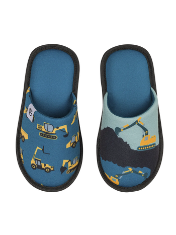 Pantuflas infantiles alegres Excavadora