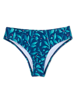 Bragas de bikini de cintura media Flores turquesa