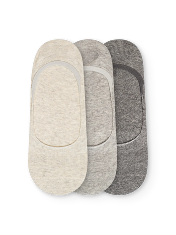 Calcetines invisibles clásicos, Mezcla de grises, 3 pares