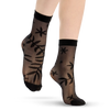 Calcetines de nailon alegres Hojas negras