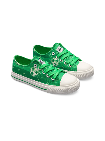 Zapatillas de lona infantiles alegres Campo de futbol