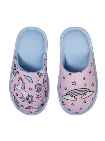 Pantuflas infantiles alegres Unicornio arcoíris