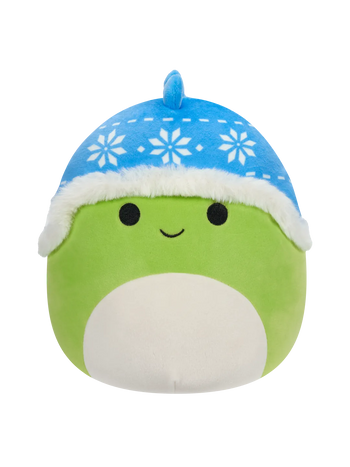 Squishmallows Danny el Dinosaurio Verde con Sombrero Azul, 20 cm
