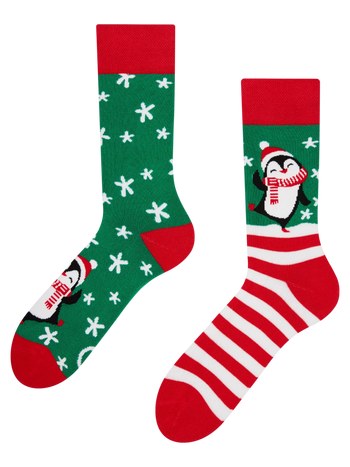 Calcetines de invierno alegres Hola, pingüino