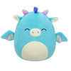 Squishmallows Tatiana la Dragona Verde Turquesa Oscuro con los Ojos Cerrados, 20 cm