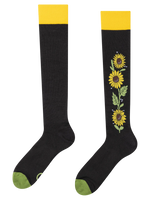Calcetines alegres hasta la rodilla Girasoles de medianoche
