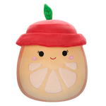 Squishmallows Celia la Rodaja de Naranja con Sombrero de Pescador Rojo, 30 cm