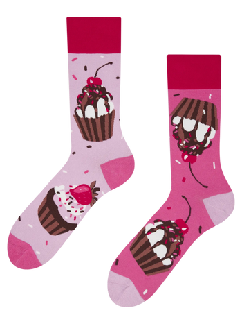 Calcetines alegres Cupcakes rosa