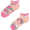 Calcetines tobilleros alegres para niños Gato y sandía