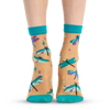 Calcetines de nailon alegres Libélulas Turquesa