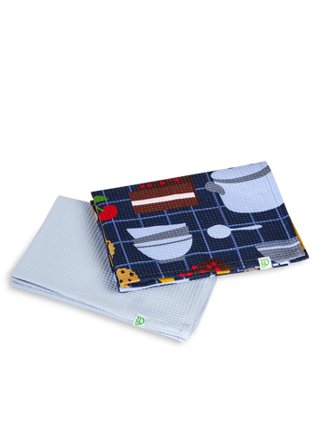 Paños alegres de cocina, 2 ud., Cocina sana