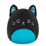 Squishmallows Eponine, el Gato Negro con la Barriga Azul Fluorescente y Orejas Brillantes, 20 cm