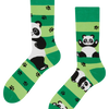 Calcetines alegres Panda y rayas