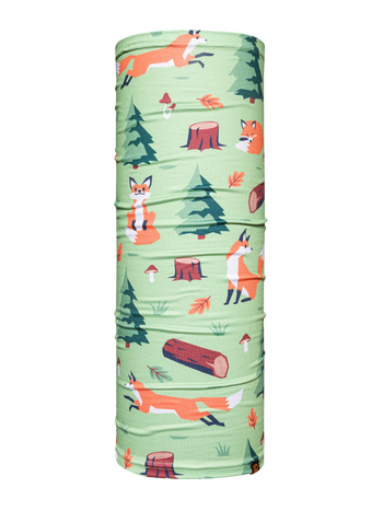 Tubular alegre de cuello Zorro en el bosque