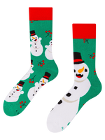 Calcetines de invierno alegres Muñeco y muñeca de nieve