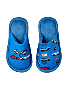 Pantuflas infantiles alegres Coches rápidos