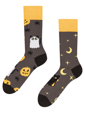 Calcetines alegres Gato de Halloween