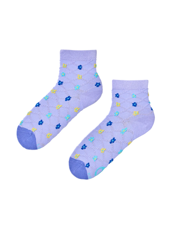 Calcetines Cutecore Flores moradas y azules