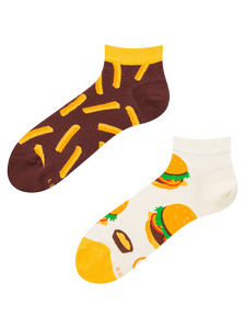 Calcetines tobilleros alegres Hamburguesa y patatas fritas